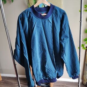 Blue Quilted Pullover Sweatshirt